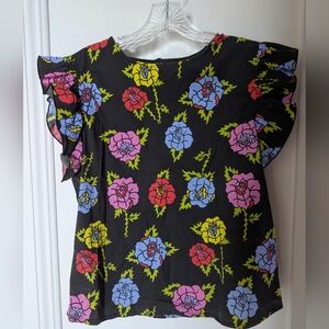 Nooworks Roses Ruffle Top Size M